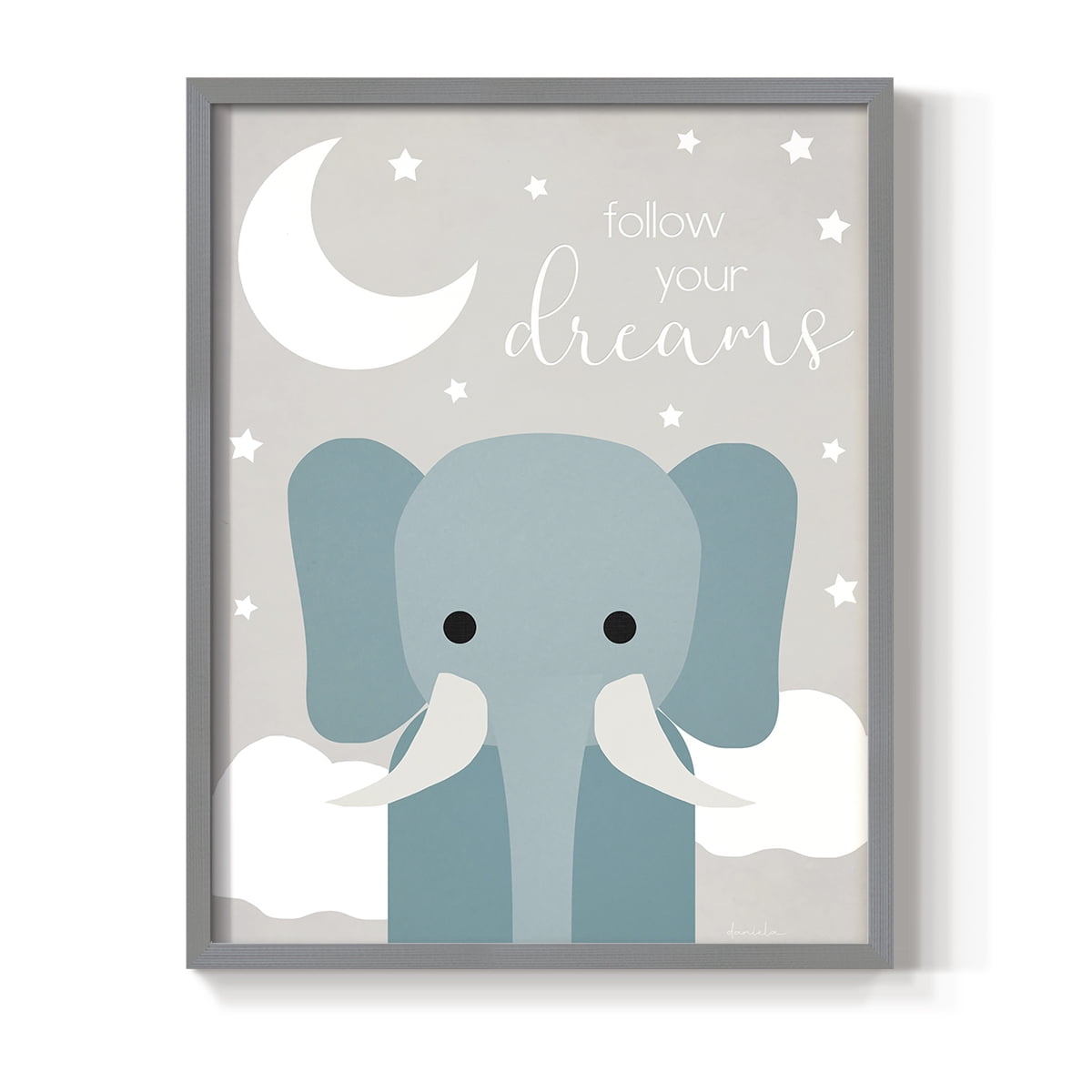 Dreams Elephant in Paper Solid Wood 16 x 20 Framed Print