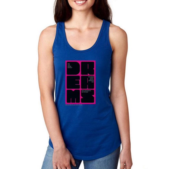 Dreams Inspiring Quotes Racerback Tank Women -Image by Shutterstock, Female Small