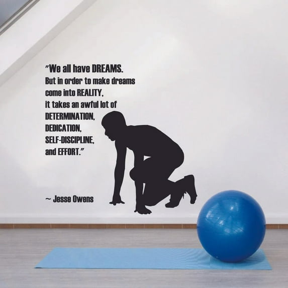 We All Have Dreams Marathon Running Motivation Quote Wall Sticker Art Decal for Girls Boys Room Bedroom Gym Studio Garage House Fun Home Decor Stickers Wall Art Vinyl Decoration Size (30x30 inch)