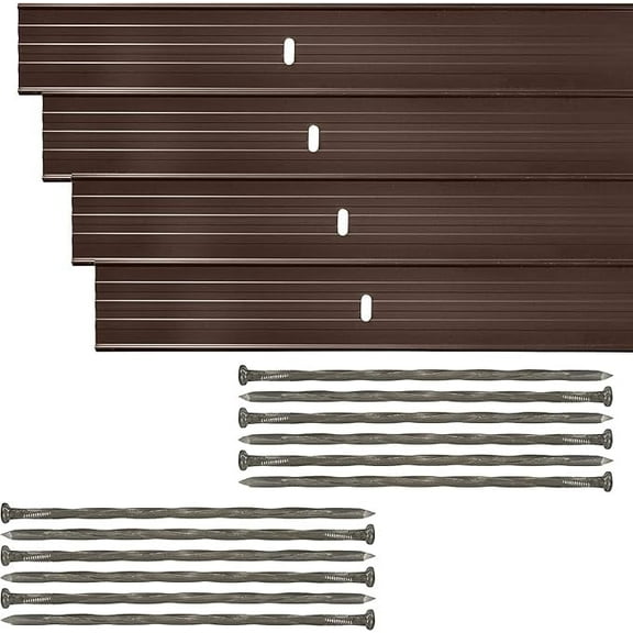 Dreamscape E-Z Edge Aluminum Landscape Edging - 12 Strips, 6ft Each (72ft Total), Brown - Professional Quality Landscaping Border, Metal Divider for Lawn, Garden, Flowerbed