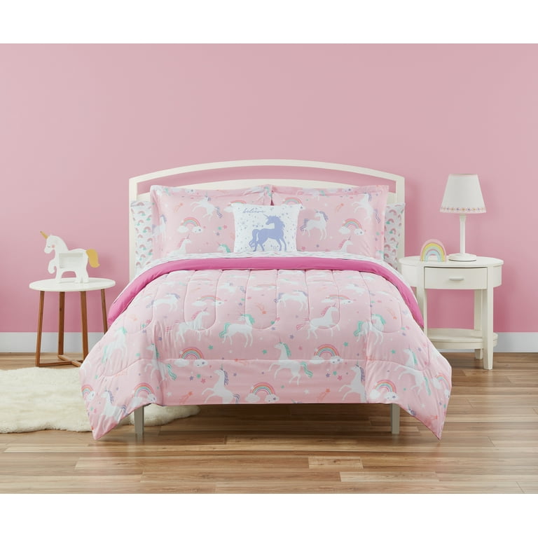 Twin unicorn shop comforter set