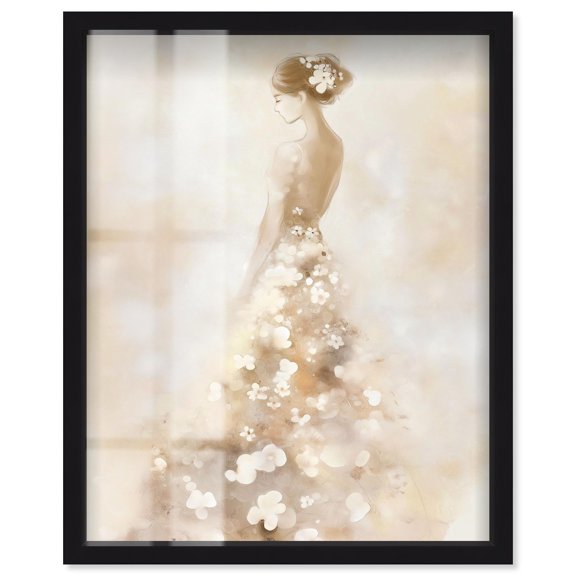 Dreamscape of Ivory I Shadowbox Print Fashion Decor by Art Remedy, Black Frame, 20 x 24
