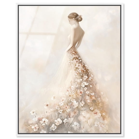 Dreamscape of Ivory II Framed High-Gloss Acrylic Glass Wall Art Fashion Decor by Art Remedy, White Frame, 30 x 36