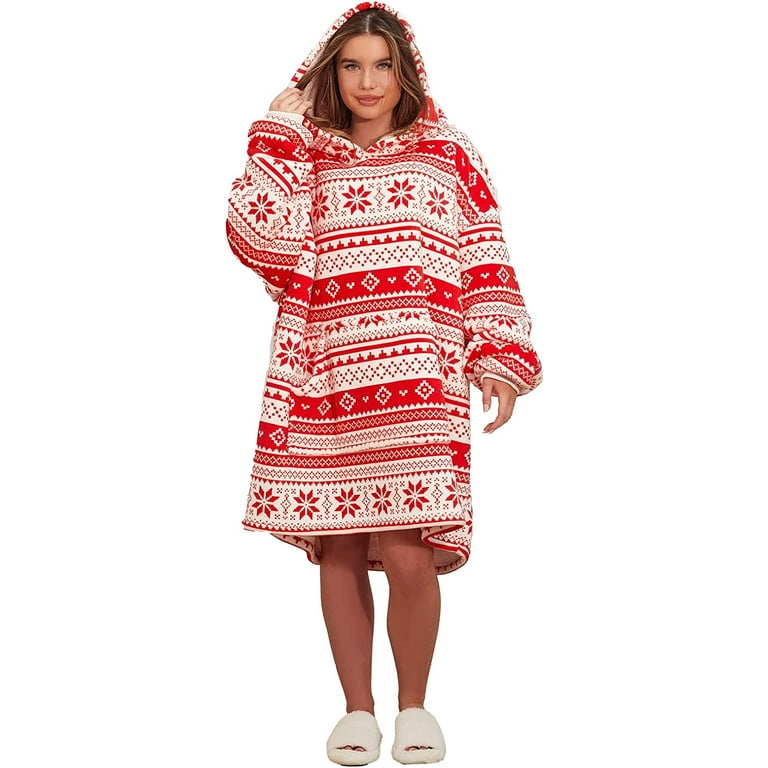 Dreamscene Nordic Printed Oversized Hoodie Blanket Sweatshirt Soft