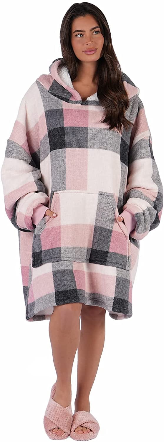 Blanket Hoodie Boys Dreamscene Gaming Oversized Hoodie Blanket Sweatshirt Soft Sherpa Fleece Throw Cosy Wearable Hooded Blanket Big Jumper - Black, One Size Fits All - Kids Pavilia Kids Wearable Blanket