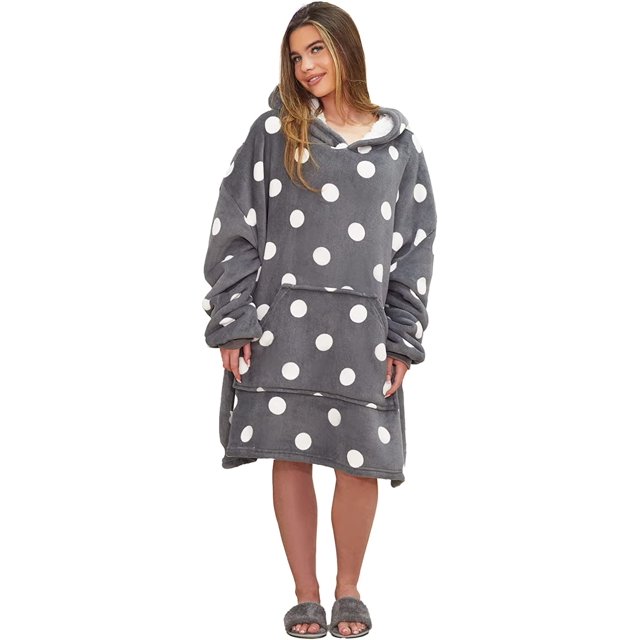 Dreamscene Spotted Print Oversized Hoodie Blanket Sweatshirt Soft