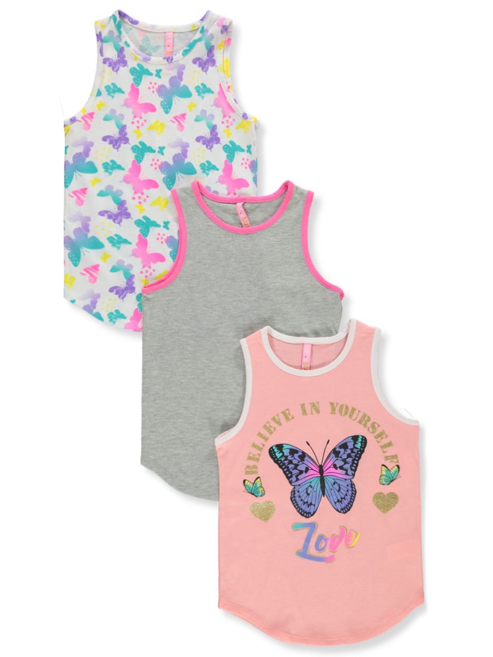 Dreamstar Girls' 3-Pack Tank Tops - pink/multi, 16 (Big Girls ...