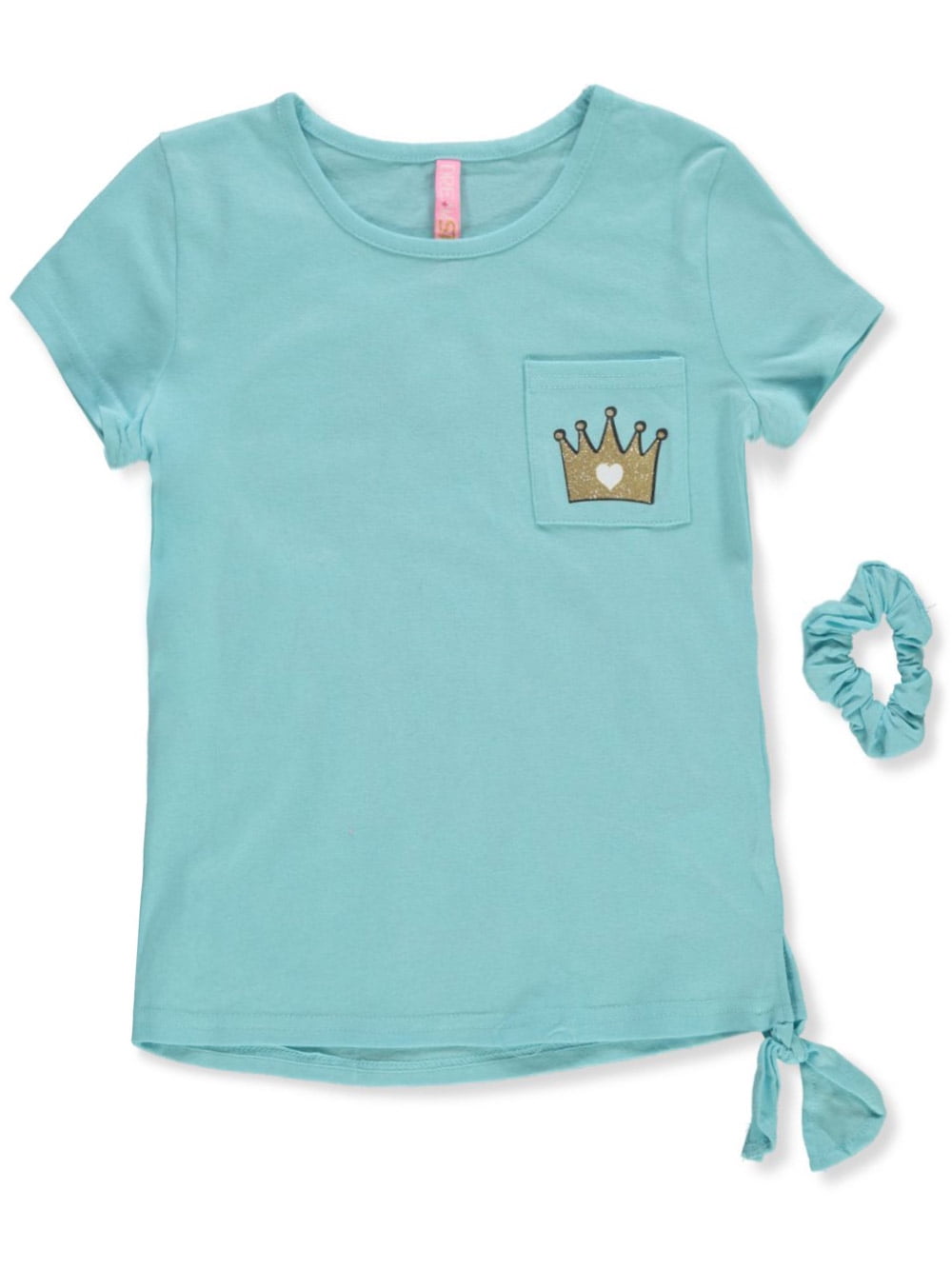 Dreamstar Girls Queen 2 Piece T Shirt With Scrunchie Set light blue 14 Big Girls Walmart