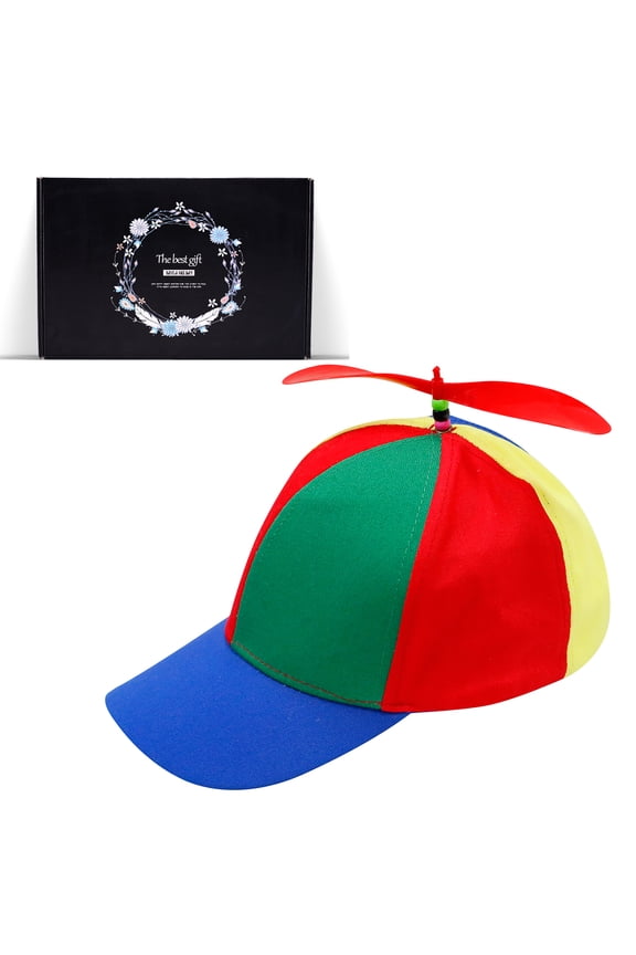 Muti-Color Propeller Hat- Baseball Style(Adult,Blue Brim)