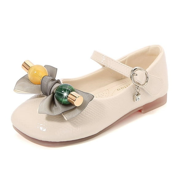 Dreamtale New Jelly Mary Jane Shoes Cosplay Frozen Elsa Anna Cinderella Princess Shoes for Kid(Candy Bow Off White,10M US Toddler)