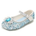 thumbnail image 1 of Dreamtale New Jelly Mary Jane Shoes Cosplay Frozen Elsa Anna Cinderella Princess Shoes for Kid(Snowflake Glitter Blue,9.5M US Toddler), 1 of 8