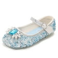 thumbnail image 1 of Dreamtale New Jelly Mary Jane Shoes Cosplay Princess Shoes for Girls(Snowflake Glitter Blue,6M US Toddler), 1 of 8