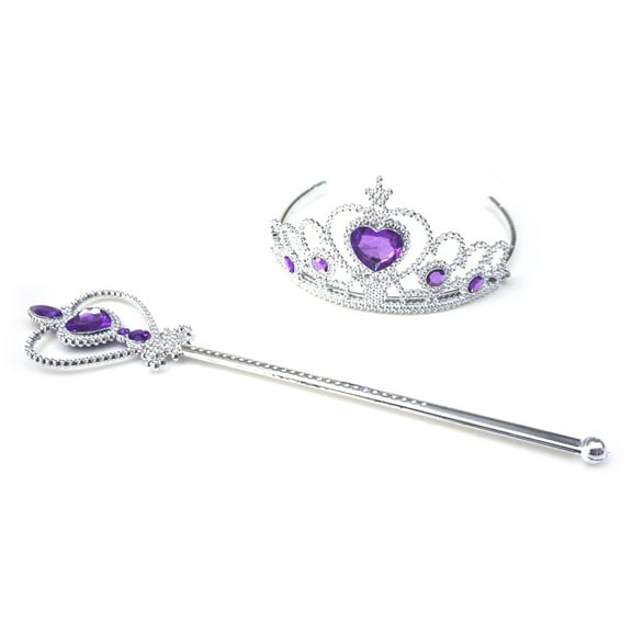 Dreamtale Princess Crown Tiara and Wand Set(Dark Purple)