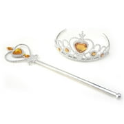 Dreamtale Princess Crown Tiara and Wand Set-Silver Heart JewelOrange