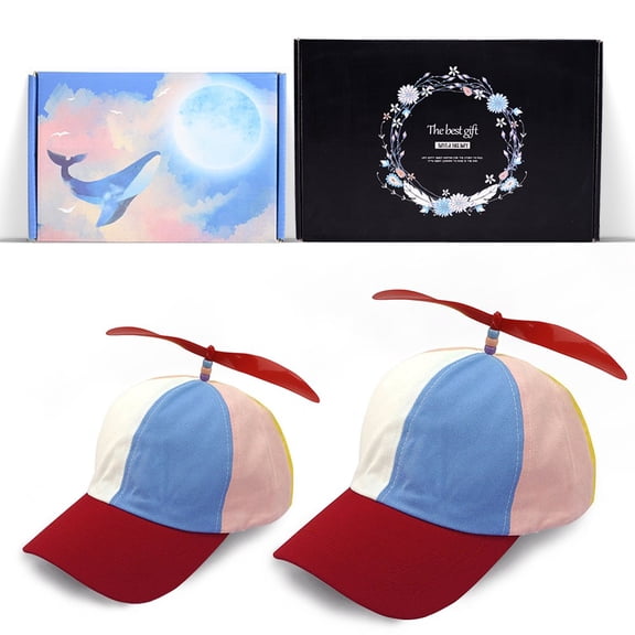 Dreamtale Rainbow Color Propeller Hat- Baseball Cap Red Brim Wide Brim Hat for Men and Women