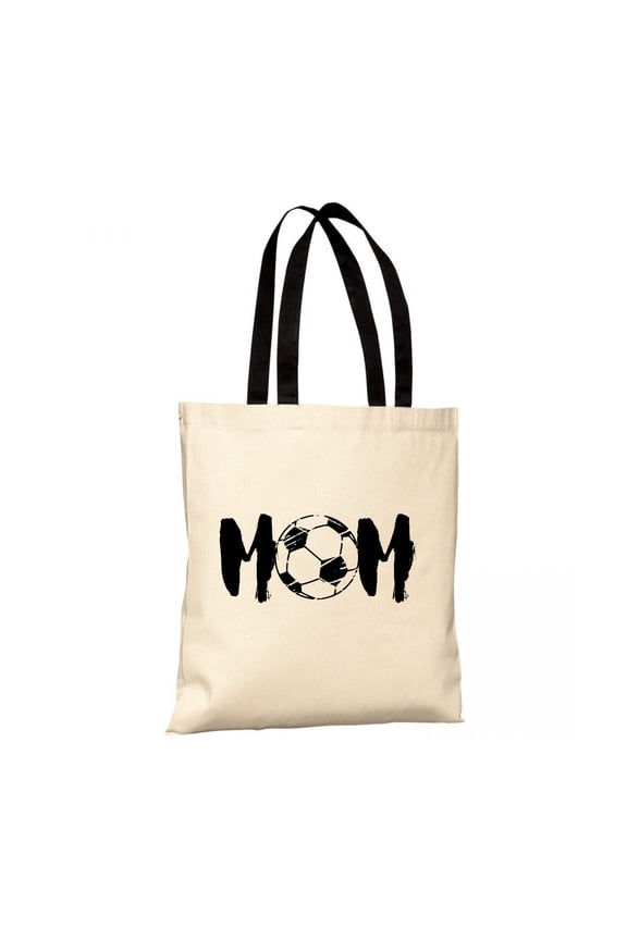 Bags Gift for Men and Women Budget Tote B150 - Black Soccer Mom Sport Cotton Bags Mother's Day Gift