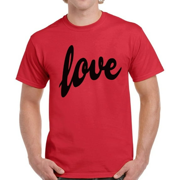 Dreamtees Love Black Print Valentine Day's Shirts for Men - S M L XL 2XL 3XL 4XL 5XL Graphic Love Tee Shirt - Gift Idea for Him Husband Funny Holiday Anniversary Gift Top T-Shirt Mens