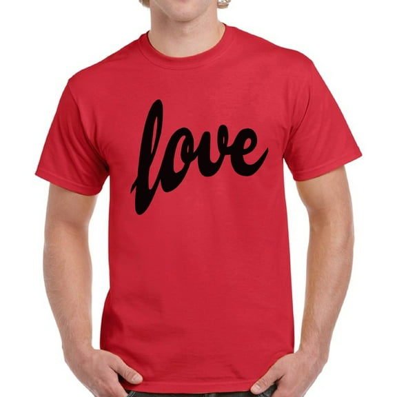 Dreamtees Love Black Print Valentine Day's Shirts for Men - S M L XL 2XL 3XL 4XL 5XL Graphic Love Tee Shirt - Gift Idea for Him Husband Funny Holiday Anniversary Gift Top T-Shirt Mens