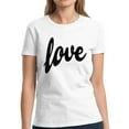thumbnail image 1 of Dreamtees Love Black Print Valentine Day's Shirts for Women - S M L XL 2XL 3XL Graphic Love Tee Shirt - Gift Idea for Her Wife Funny Holiday Anniversary Gift Top T-Shirt Ladies, 1 of 2