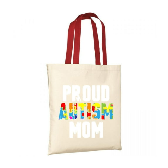 Dreamtees Proud Autism Mom Autism Tote - Bags for Men and Women Colorful Cotton Bag