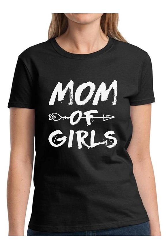 Shirts for Women Mom Of Girls S M L XL 2XL 3XL White Print - Mother's Day Gift Graphic Tee