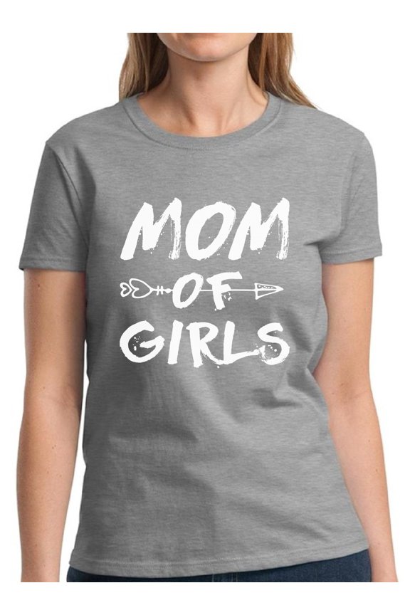Shirts for Women Mom Of Girls S M L XL 2XL 3XL White Print - Mother's Day Gift Graphic Tee