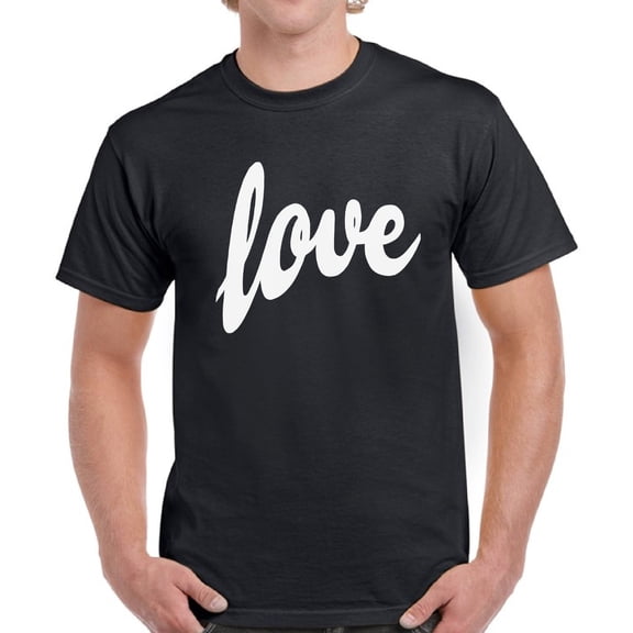 Dreamtees Valentine Day's Shirts for Men Love White Print - S M L XL 2XL 3XL 4XL 5XL Graphic Love Tee Shirt - Gift Idea for Him Husband Funny Holiday Anniversary Gift Top T-Shirt Mens