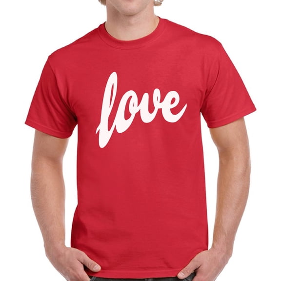 Dreamtees Valentine Day's Shirts for Men Love White Print - S M L XL 2XL 3XL 4XL 5XL Graphic Love Tee Shirt - Gift Idea for Him Husband Funny Holiday Anniversary Gift Top T-Shirt Mens
