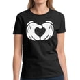 thumbnail image 1 of Dreamtees Valentine Day's Shirts for Women Cartoon Hands Heart - S M L XL 2XL 3XL Graphic Love Tee Shirt - Gift Idea for Her Cute Valentine Heart Top T-Shirt Ladies, 1 of 2