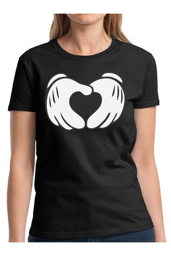 Valentine Day's Shirts for Women Cartoon Hands Heart - S M L XL 2XL 3XL Graphic Love Tee Shirt - Gift Idea for Her Cute Valentine Heart Top T-Shirt Ladies