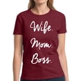thumbnail image 1 of Dreamtees Wife Mom Boss Shirts for Women Black Print - S M L XL 2XL 3XL Mother's Day Gift Graphic Tee, 1 of 2