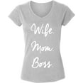 thumbnail image 1 of Dreamtees Wife Mom Boss White Print V-Neck T-Shirts for Ladies Women Top - S M L XL 2XL Graphic Tee Mother's Day Gift, 1 of 2