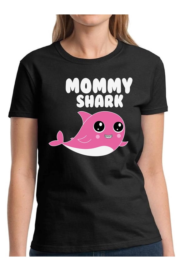 Women Shirt Mother's Day Gift Mommy Shark - S M L XL 2XL 3XL - Ladies Top Graphic Tee