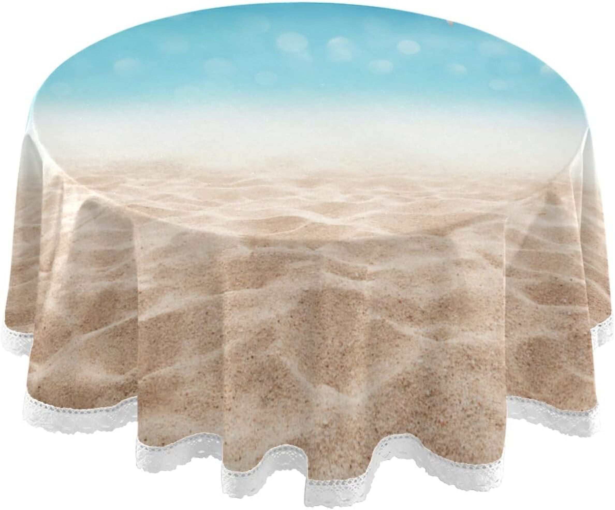 Dreamtime Beach and Blue Sky Round Tablecloth 60", Table Cover Water