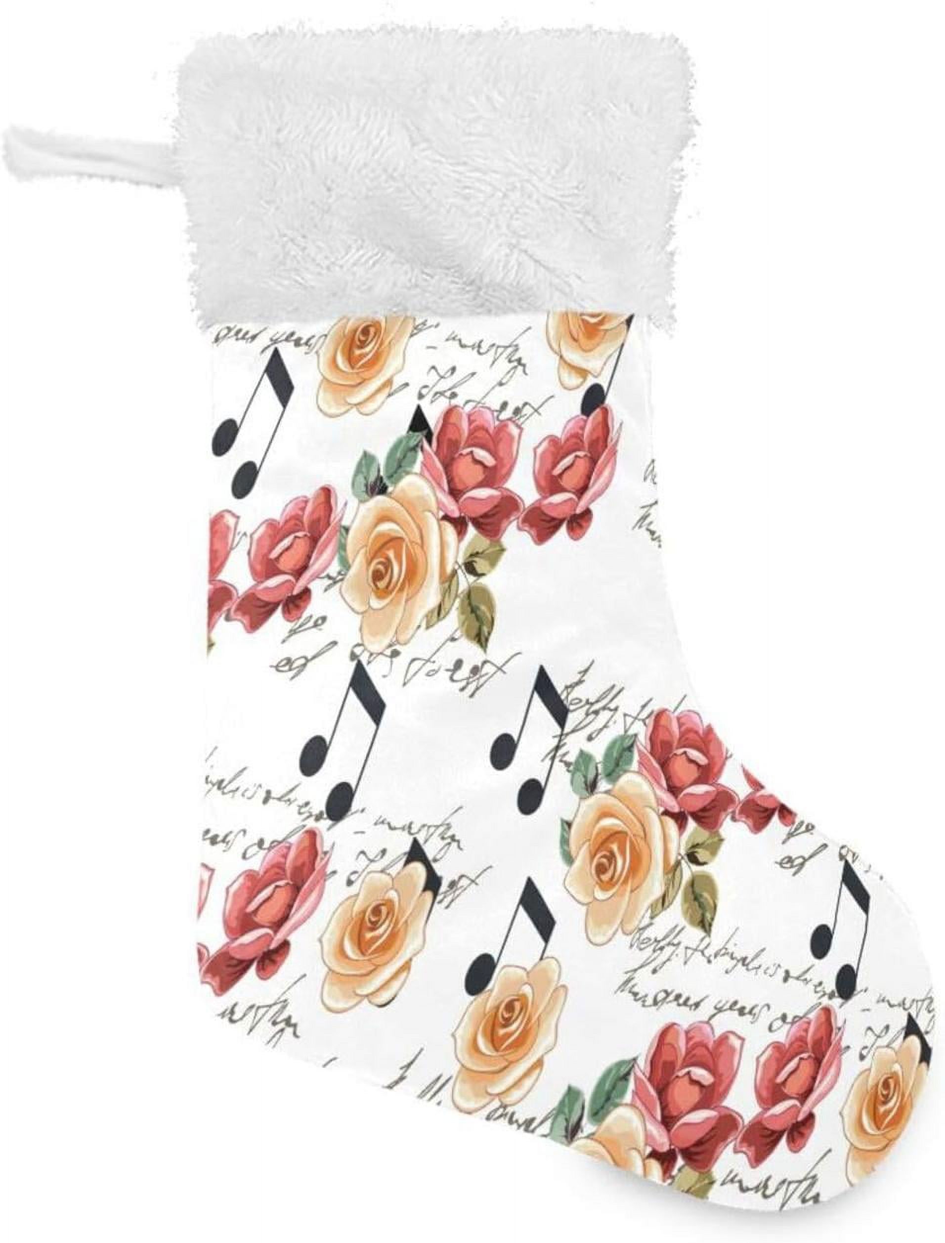 Dreamtimes 1 Pack Christmas Stockings 17.7 Inches Musical Notes with