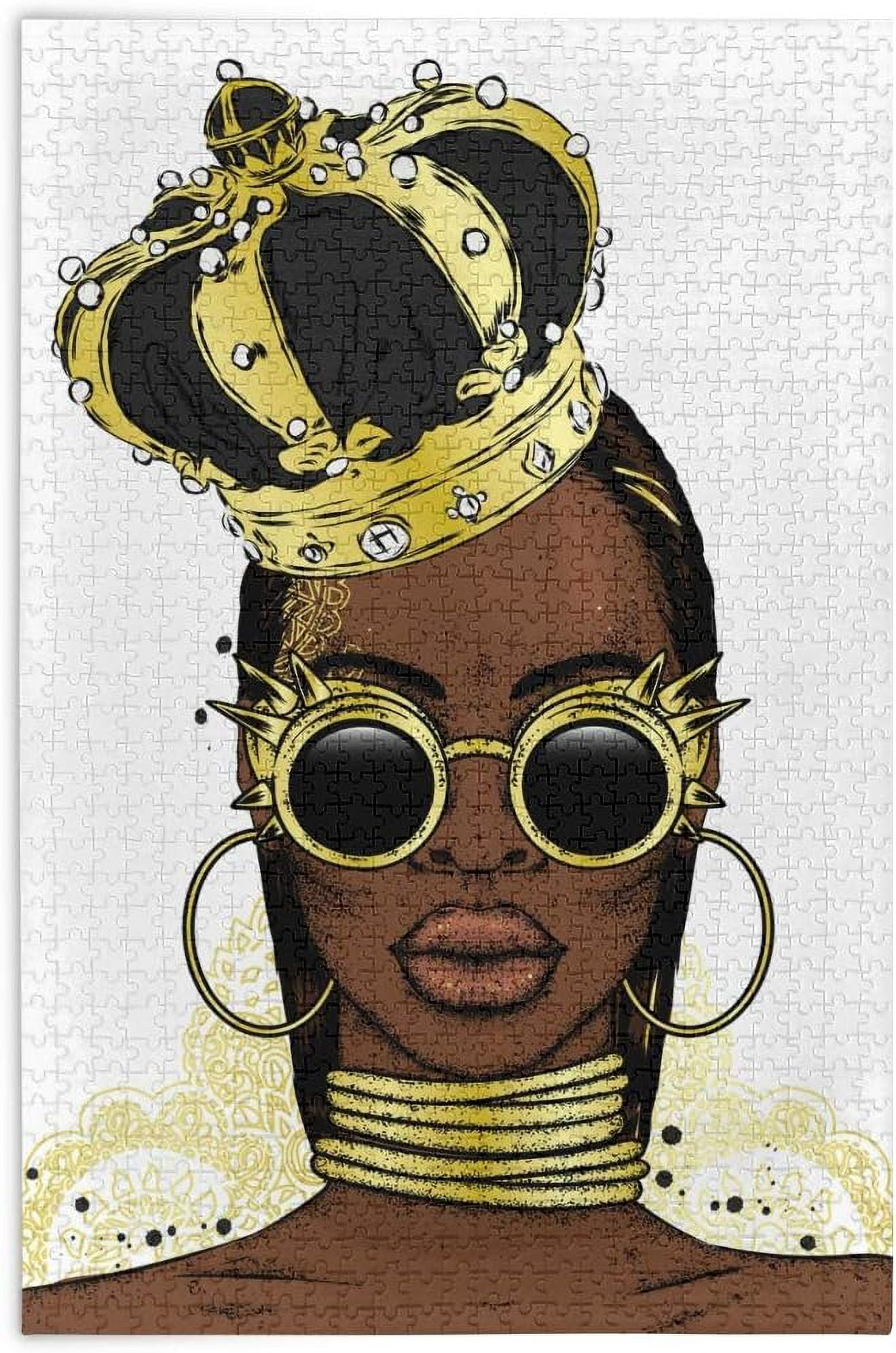 Vintage African Woman Art 1000-Piece Jigsaw Puzzle - 29.5x19.7 Inches, Recycled Cardboard - View #2