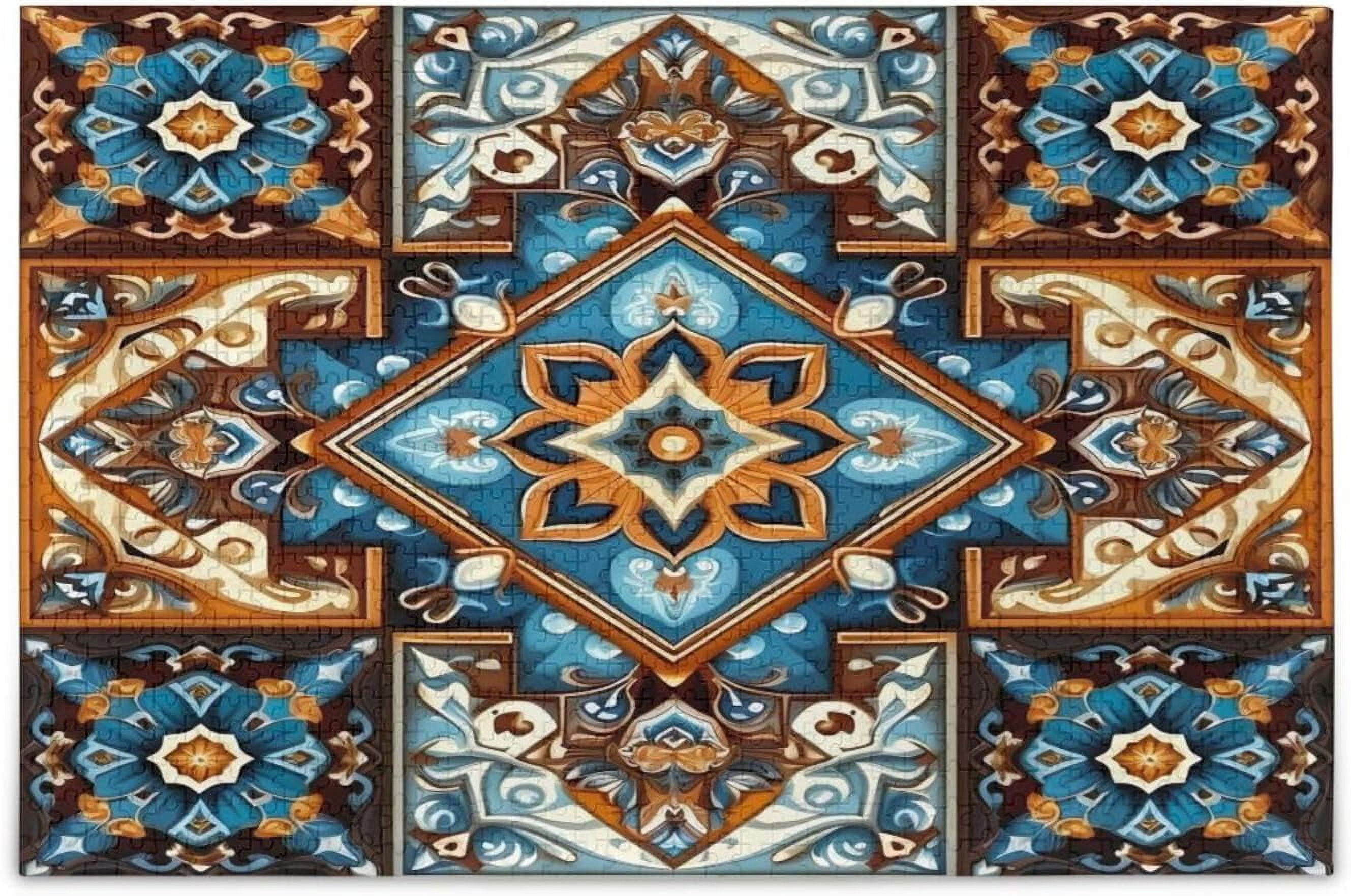 Kigai Mandala Wooden Jigsaw Puzzle – 500 Pieces, Family Game, Wall Art, With Letters On Back For Easy Sorting