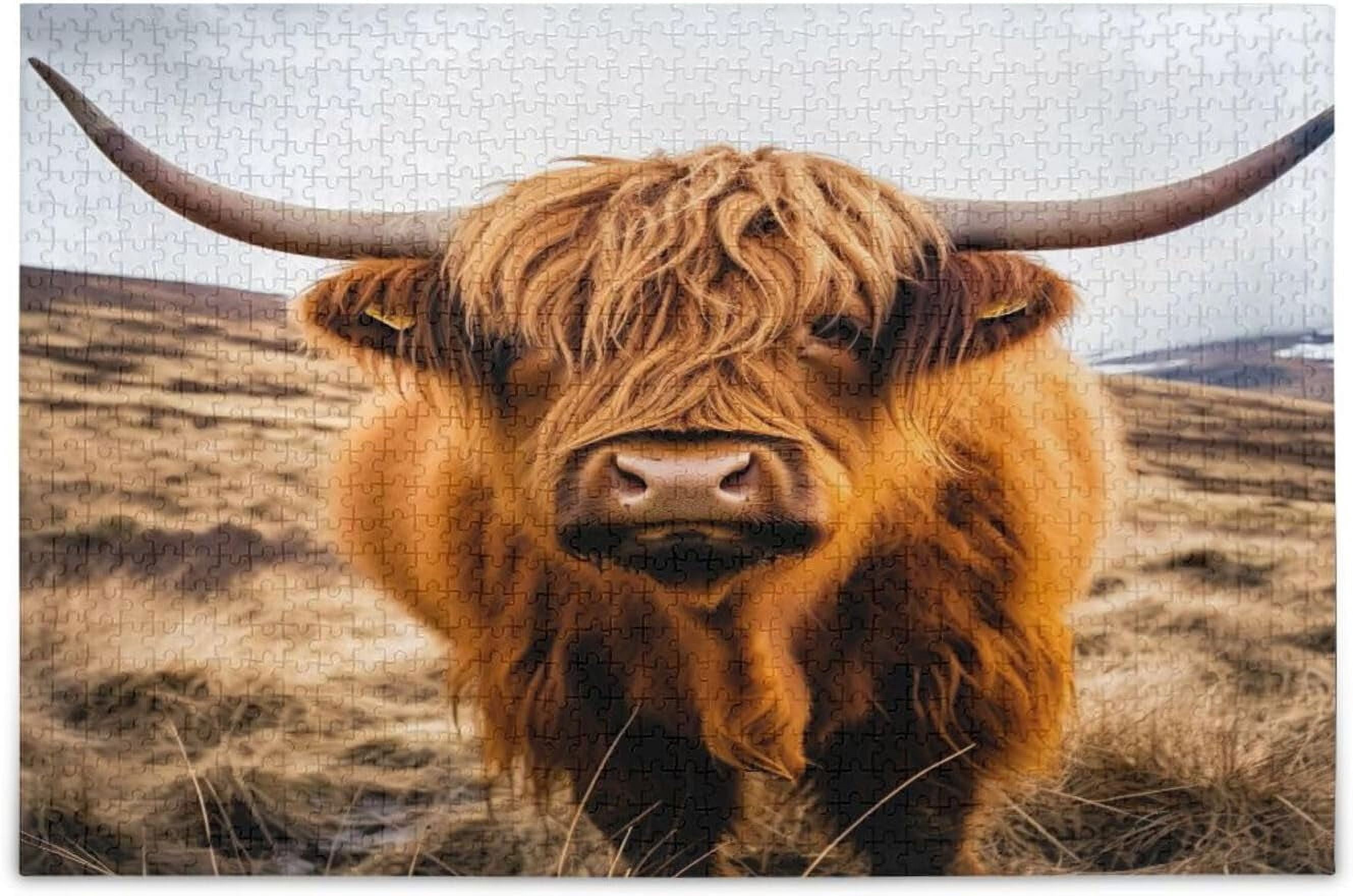 1000 Piece Highland Cow Jigsaw Puzzle For Adults - 27x20 Inch Animal Art Puzzle, Challenging Family Activity - View #5