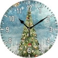 thumbnail image 1 of Dreamtimes 10in Christmas Fir Tree Wall Clock, Non-Ticking Silent Battery Operated Wall Clock for Kids Living Room Bedroom Kitchen School Office Christmas Decor, 1 of 7