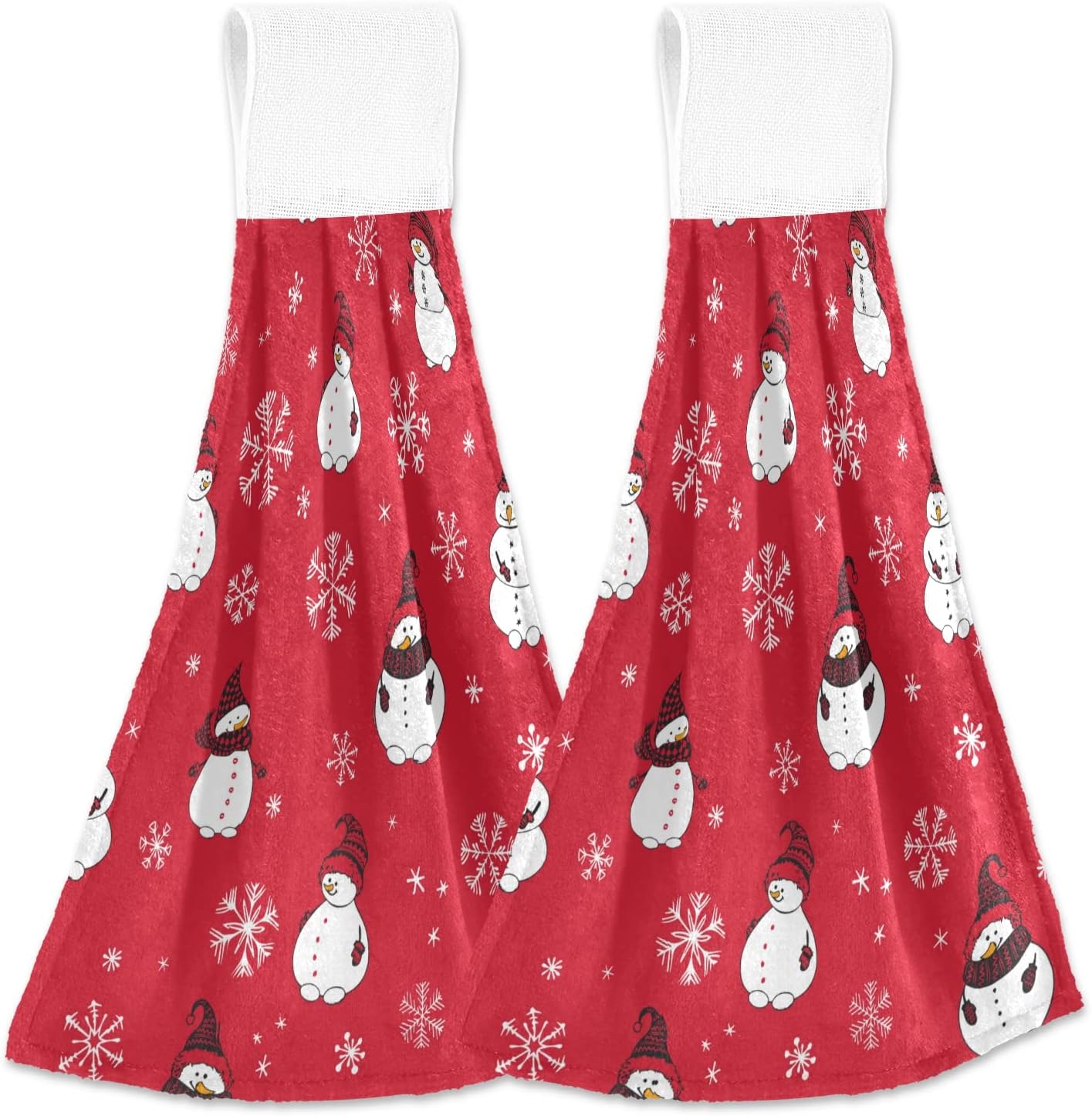 Dreamtimes 2 PCS Christmas Snowmen Hand Towels for Bathroom and Kitchen