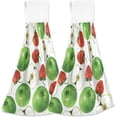 thumbnail image 1 of Dreamtimes 2 PCS 2 PCS Hand Towels, Spring Summer Fruit Strawberry Soft Absorbent Kitchen Hand Towels with Loop, Quick Dry Multi-Function Cleaning Cloths Bath Hand Towels, 12"x17", 1 of 6