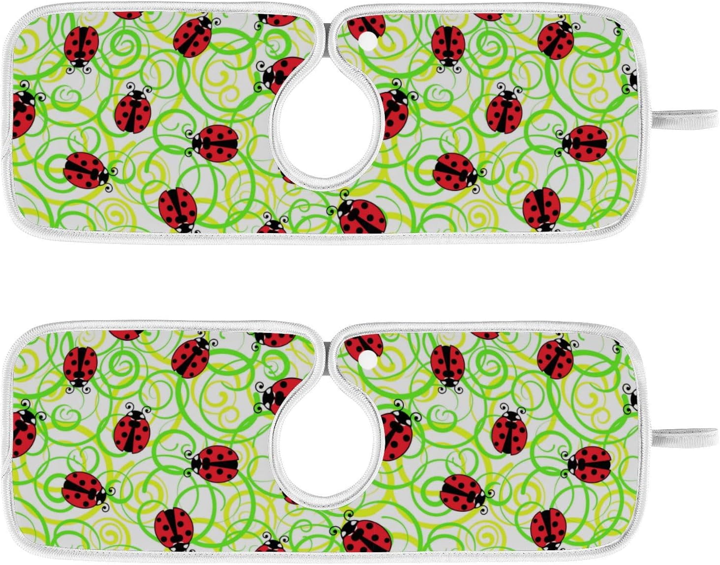 Dreamtimes 2 Pack Faucet Mat Splash Guard for Kitchen Sink,Ladybug