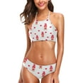 thumbnail image 1 of Dreamtimes 2 Pcs Swimsuit Cute Gnome with Red Hearts Womens Top Halter Beach Bathing Bikini Set, Medium, 1 of 6