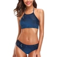 thumbnail image 1 of Dreamtimes 2 Pcs Swimsuit Forest Moon Night Stars Womens Top Halter Beach Bathing Bikini Set, Small, 1 of 6