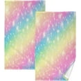 thumbnail image 1 of Dreamtimes 2 Piece Rainbow Galaxy Hand Towels for Bath Decorative, Pure Cotton Guest Towels Fingertip Towels for Bathroom Spa Gym,16 x 28 inch, 1 of 7