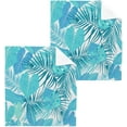 thumbnail image 1 of Dreamtimes 2PCS Blue Jungle Leaves Towels Cotton Washcloths Set,Quick Drying & Absorbent Soft Bathroom Hand Towel Lightweight & Portable Fingertip Towel, 1 of 7
