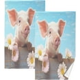 thumbnail image 1 of Dreamtimes 2PCS Lovely Pig Cotton Towel Set, Quick Drying Face Towel, Soft and Breathable Bath Towel Hand Towels for Bathroom, Gym, Beach, 1 of 7