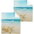 thumbnail image 1 of Dreamtimes 2PCS Sea Beach Starfish0 Towels Cotton Washcloths Set,Quick Drying & Absorbent Soft Bathroom Hand Towel Lightweight & Portable Fingertip Towel, 1 of 7