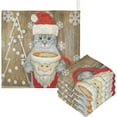 thumbnail image 1 of Dreamtimes 3 PCS Kitten Santa Claus Hat Baby Muslin Washcloths, Drinks Christmas Face Towel Burp Cloths Ultra Soft Absorbent Cotton Bath Wipes Towels for Newborn Boys Girls, 1 of 7
