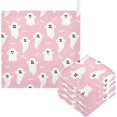 thumbnail image 1 of Dreamtimes 3 PCS Pink Cute Halloween Ghost Baby Muslin Washcloths, Cartoon Face Towel Burp Cloths Ultra Soft Absorbent Cotton Bath Wipes Towels for Newborn Boys Girls, 1 of 7